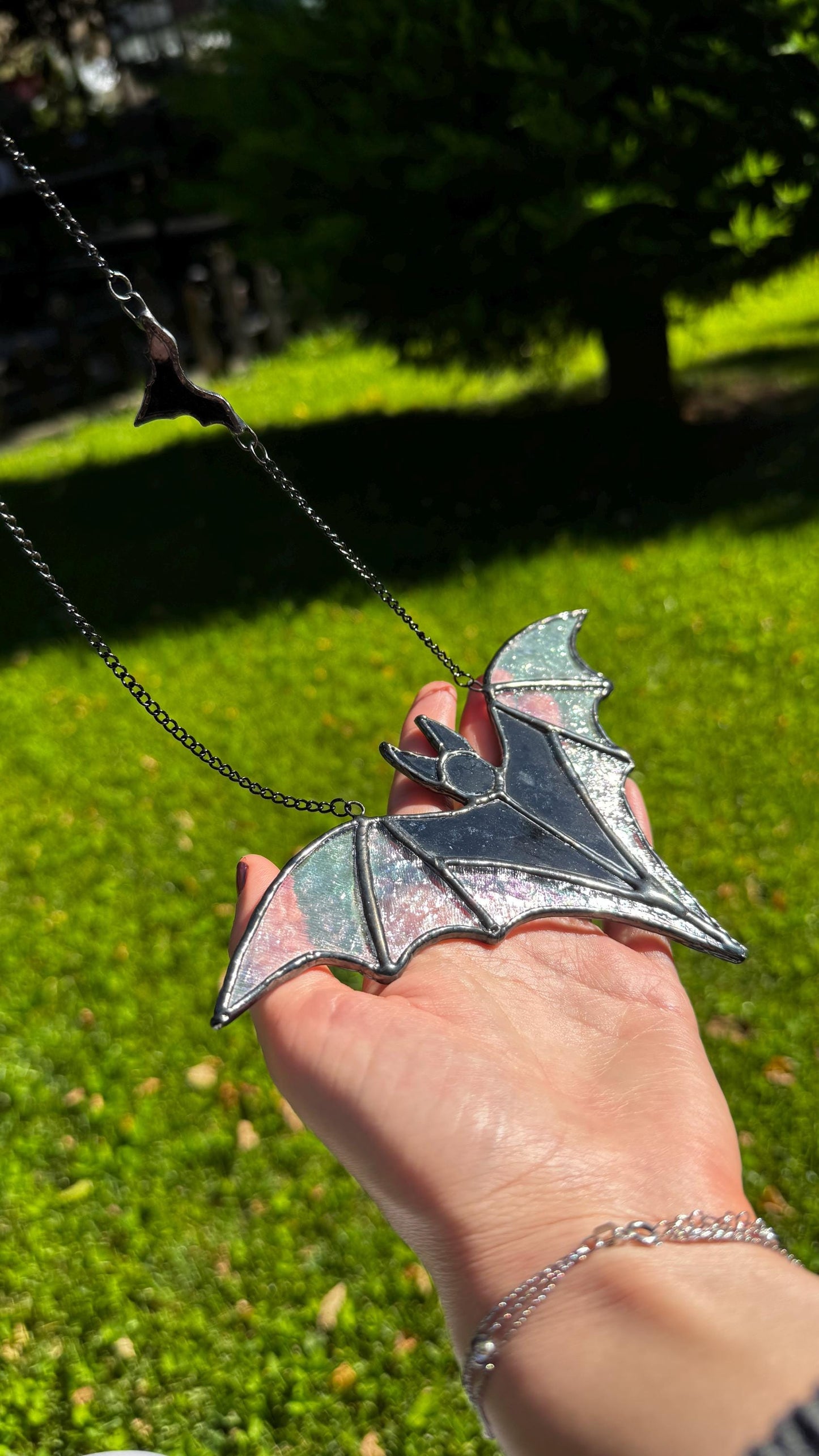 Stained Glass Bat Suncatcher, Halloween Window Decoration, Gothic Home Decor, Handmade Halloween Ornament