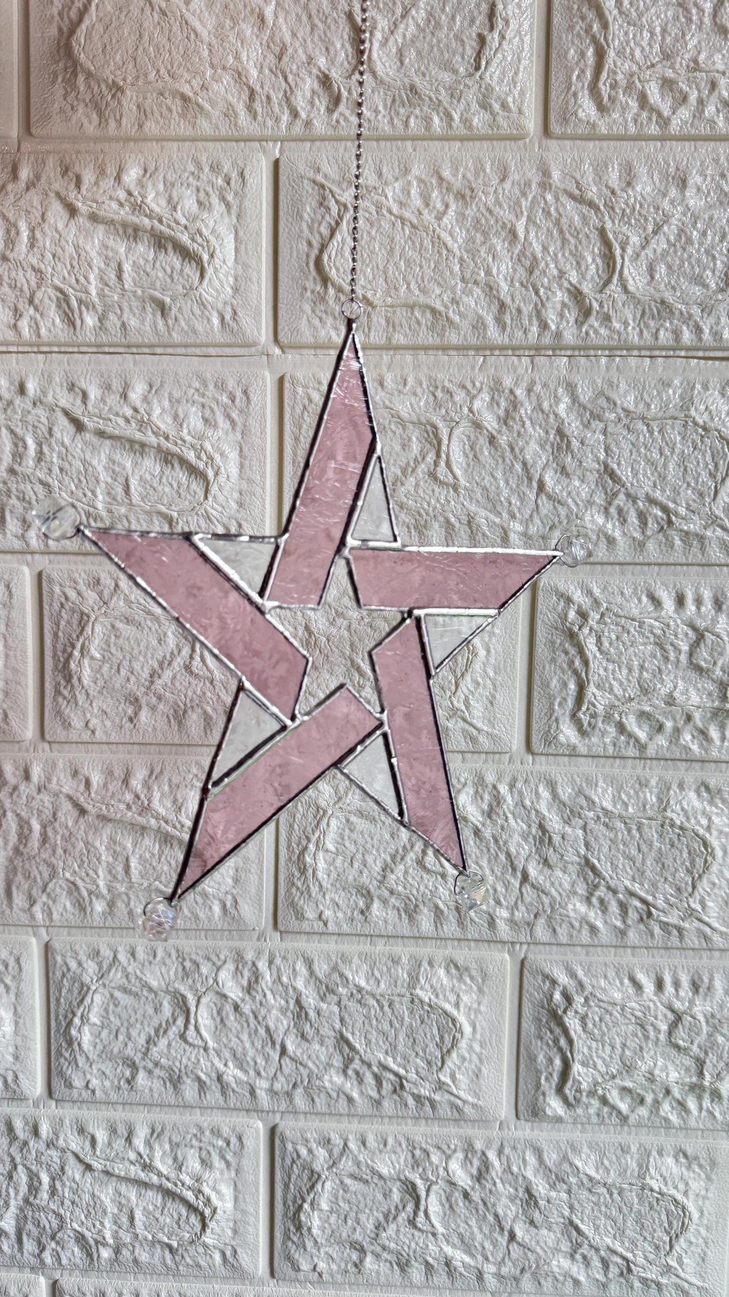 Star suncatcher stained glass: window hangings, home Window decor handmade art Gift for