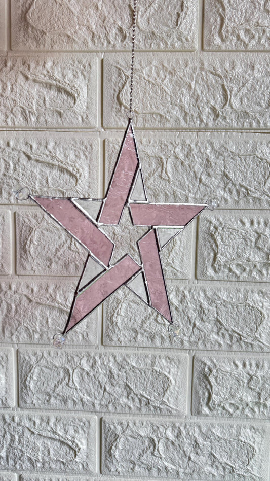 Star suncatcher stained glass: window hangings, home Window decor handmade art Gift for