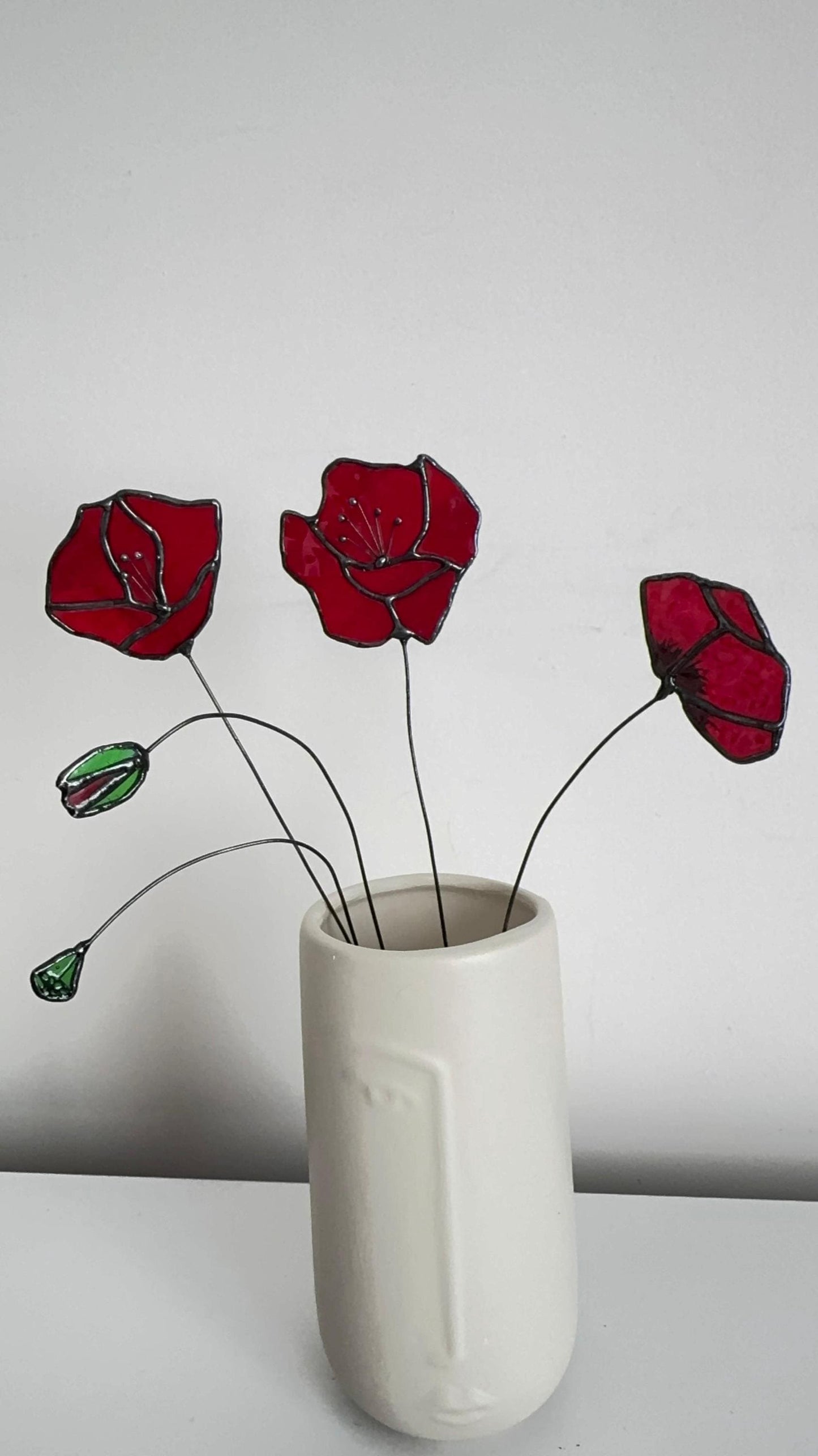 Stained Glass California Poppy Set, Poppy Sun Catcher