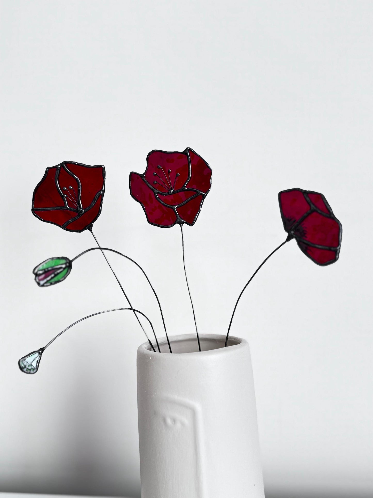 Stained Glass California Poppy Set, Poppy Sun Catcher