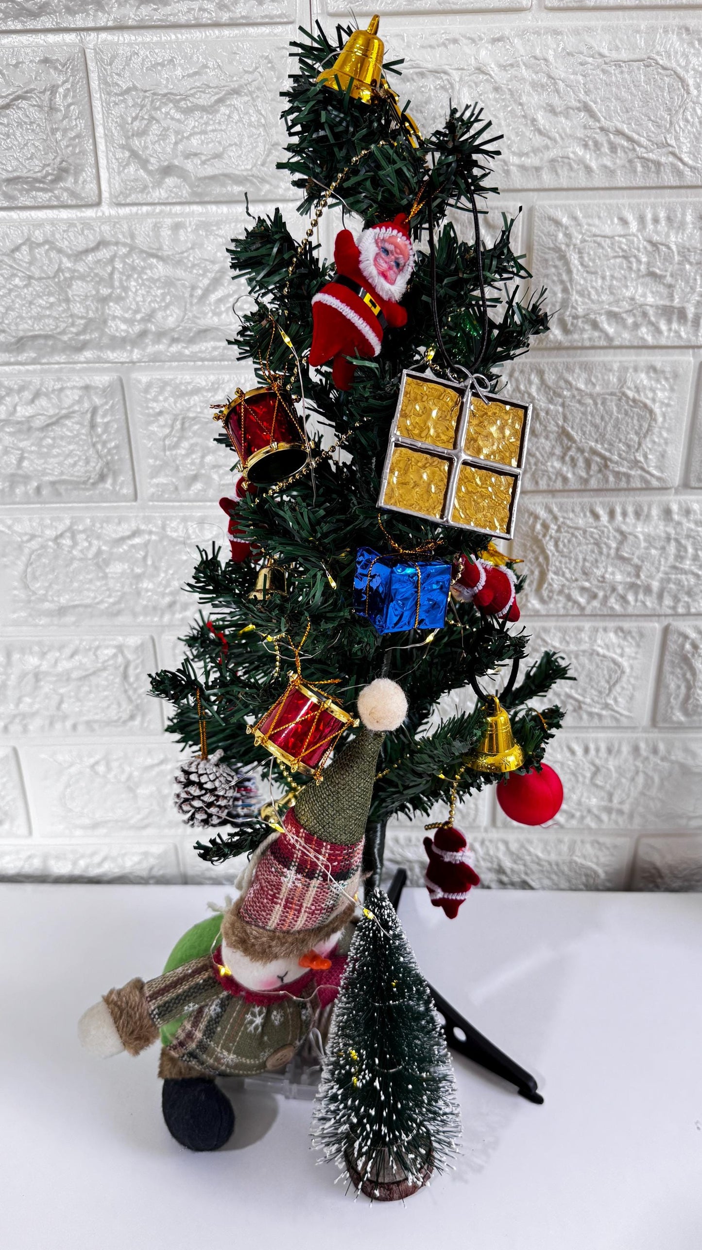 Stained Glass Christmas Tree Topper Star Set, 3-Piece Ornaments, Handmade Xmas Decor, Holiday Decorations