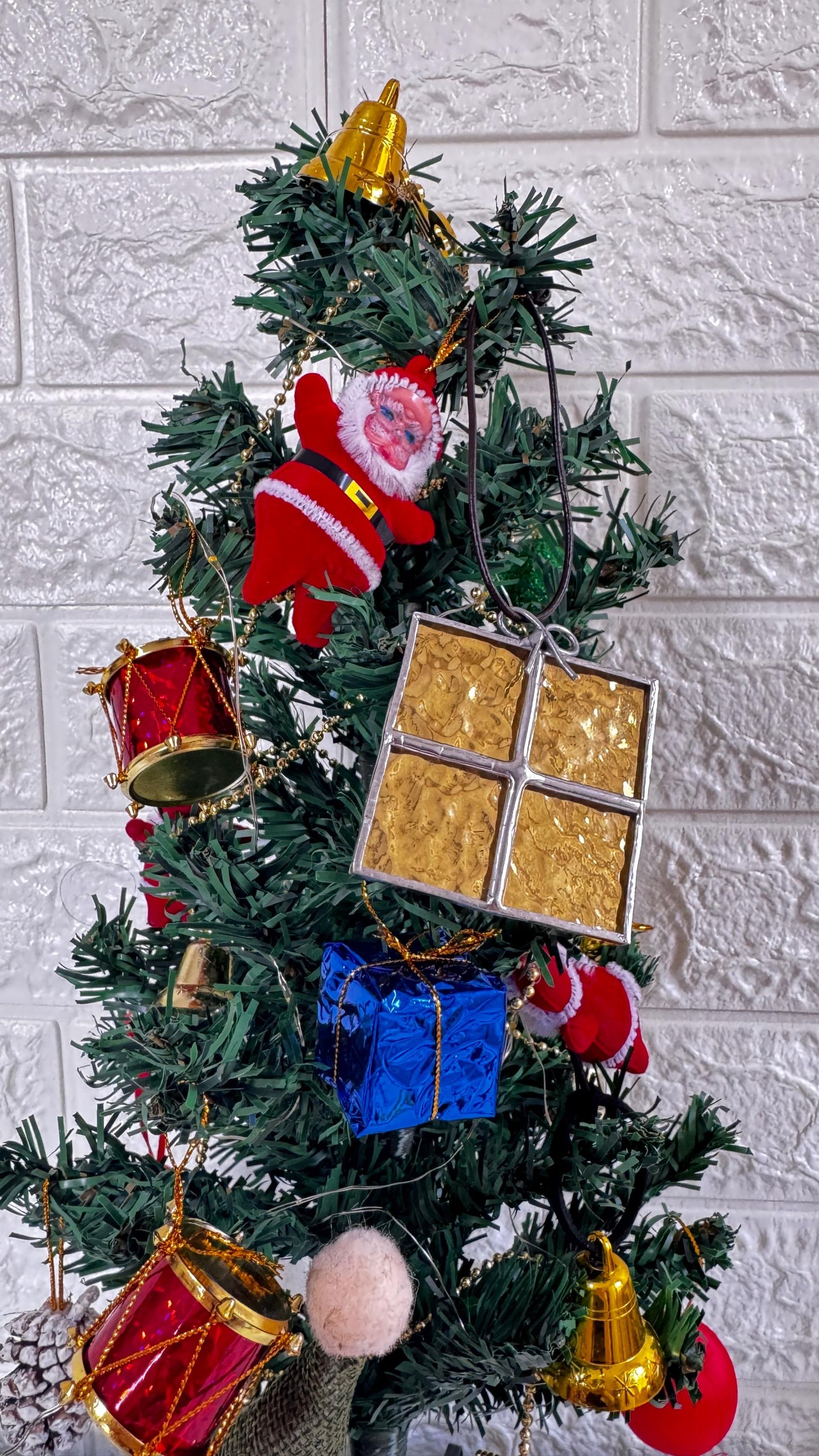 Stained Glass Christmas Tree Topper Star Set, 3-Piece Ornaments, Handmade Xmas Decor, Holiday Decorations