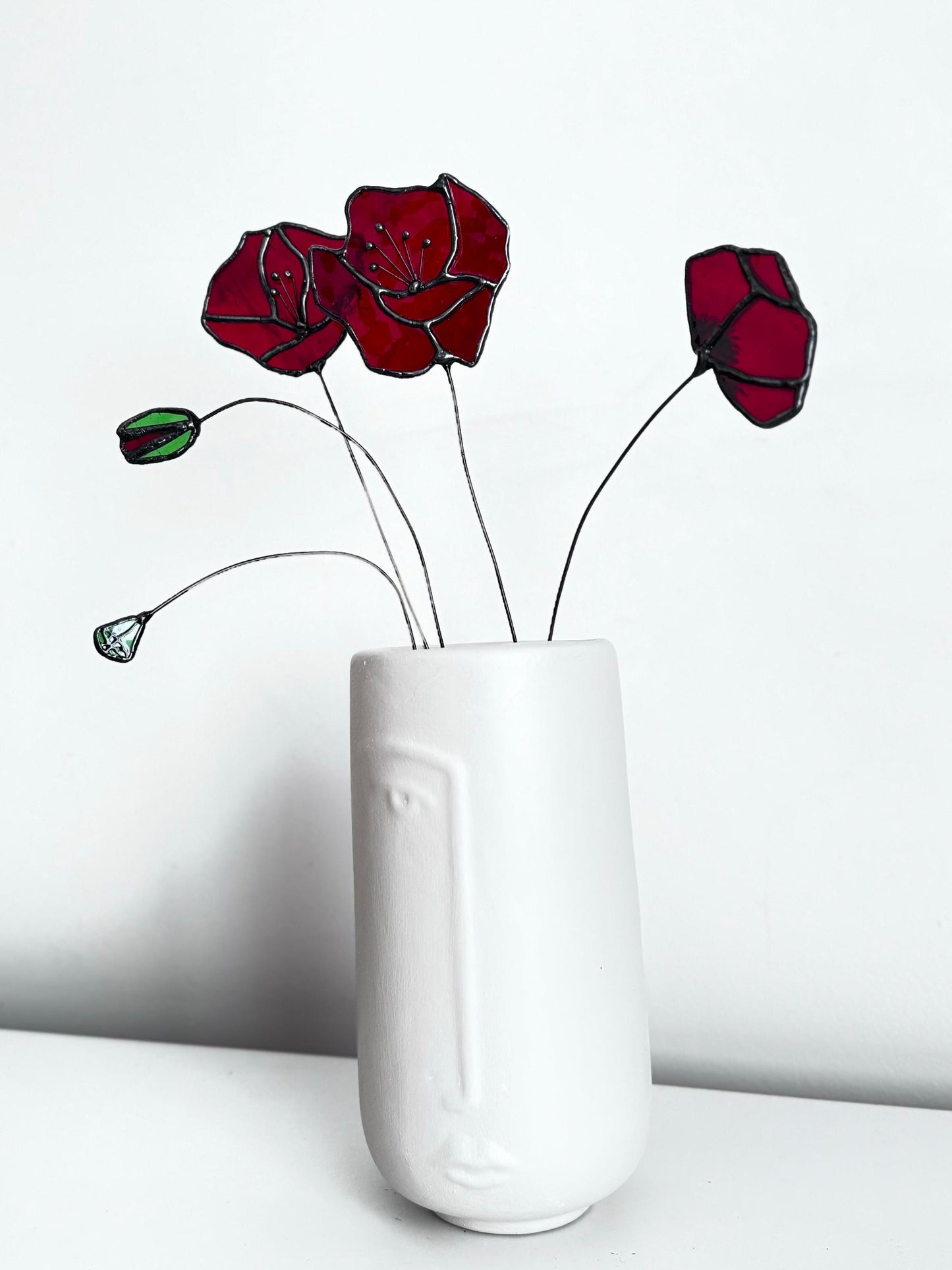 Stained Glass California Poppy Set, Poppy Sun Catcher