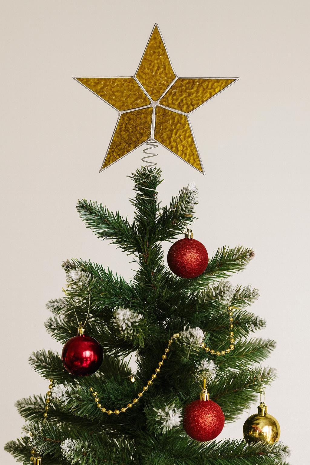 Stained Glass Christmas Tree Topper Star, Christmas Decor, Handmade