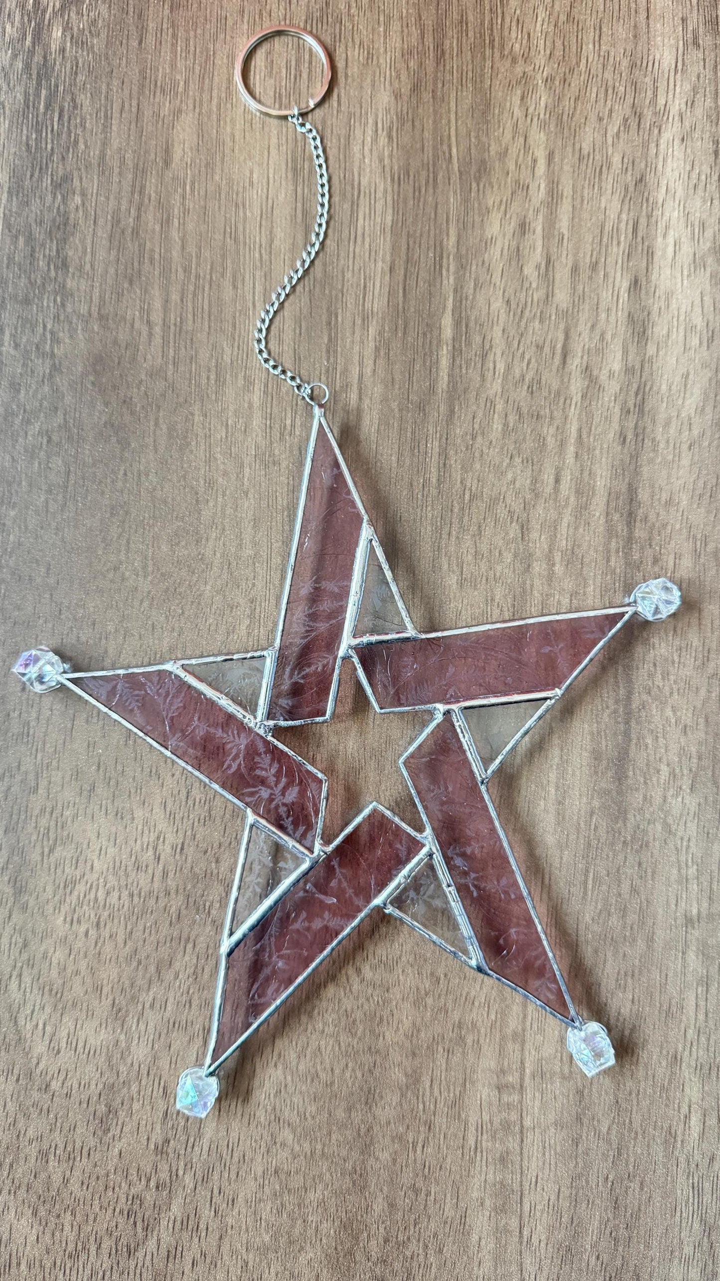Star suncatcher stained glass: window hangings, home Window decor handmade art Gift for
