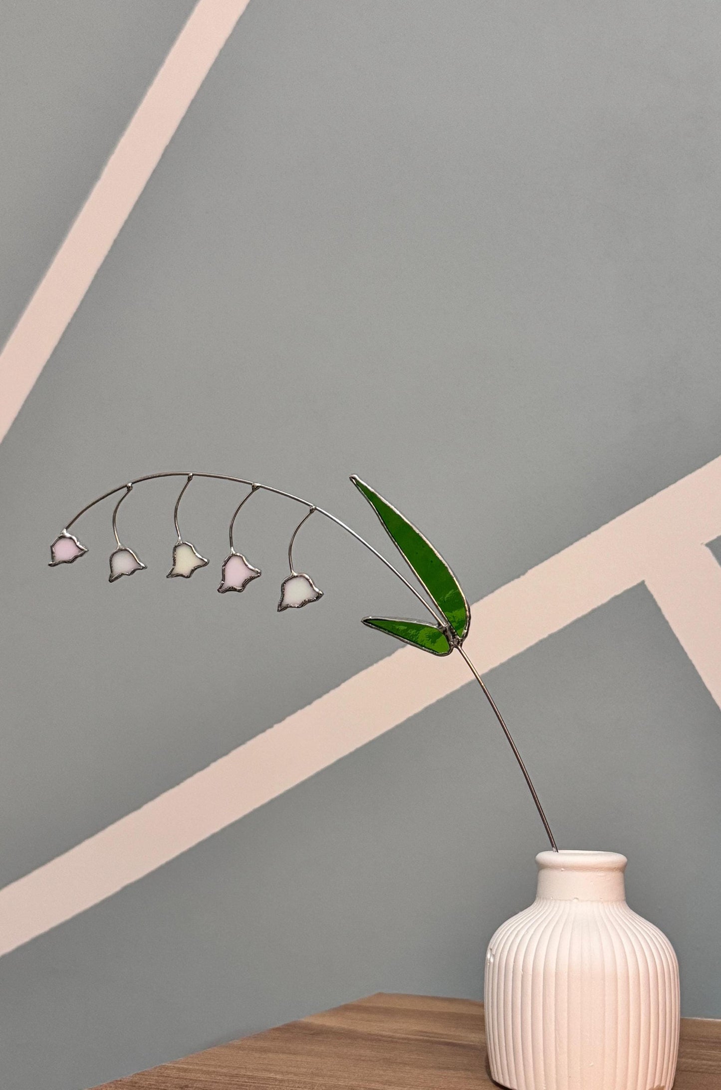 Iridescent Stained Glass Lily of the Valley, Floral Sun Catcher