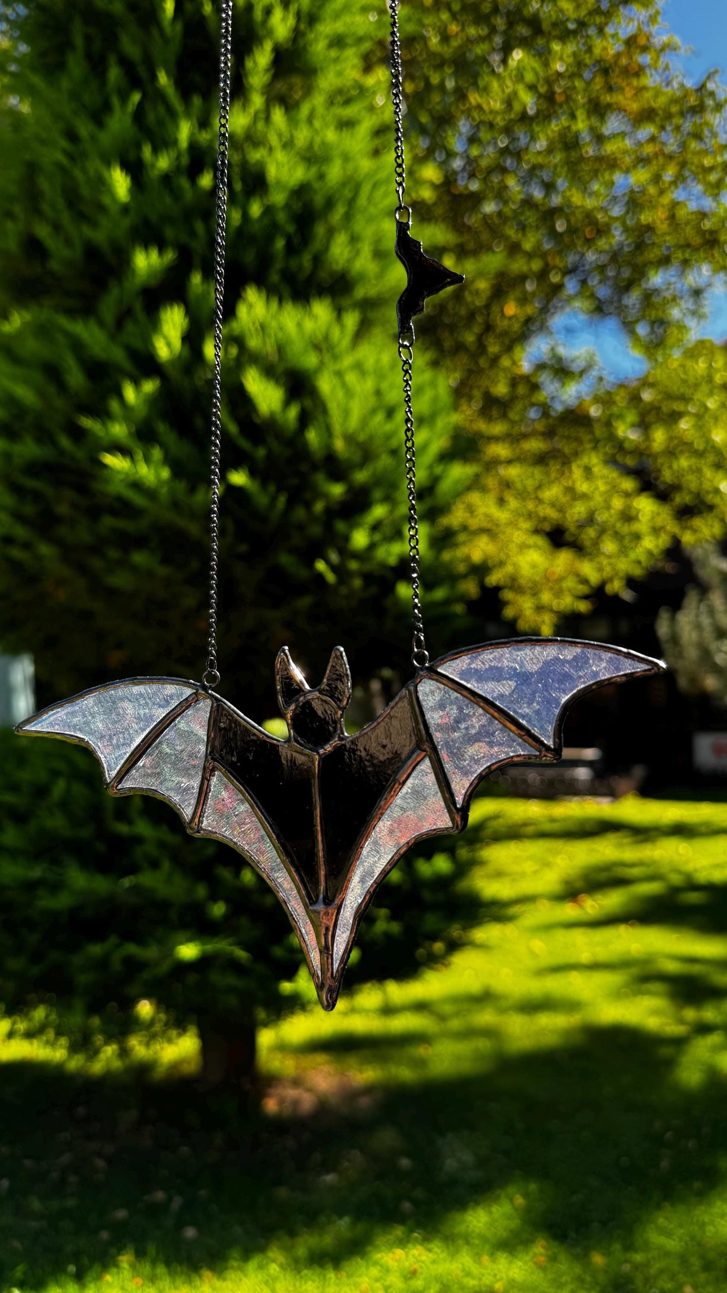 Stained Glass Bat Suncatcher, Halloween Window Decoration, Gothic Home Decor, Handmade Halloween Ornament