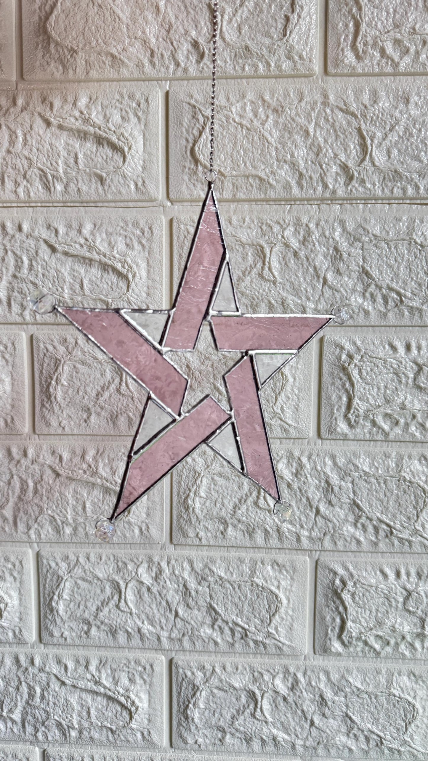 Star suncatcher stained glass: window hangings, home Window decor handmade art Gift for