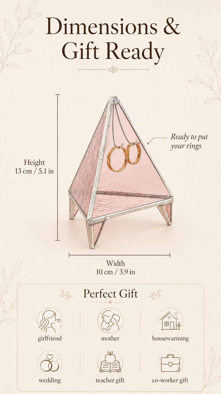 Wedding Ring Holder Stained Glass Dish: Handmade Triangle Wedding Decor