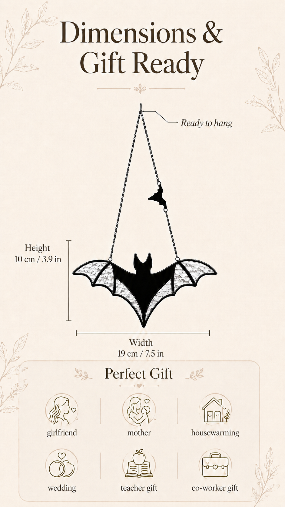 Iridescent Bat Suncatcher Stained Glass: Halloween Decor